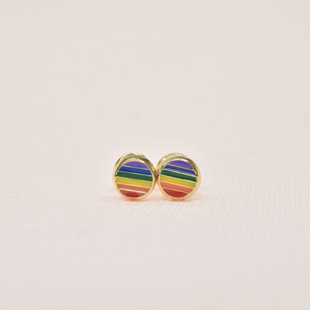 Rainbow Color Coin Earrings