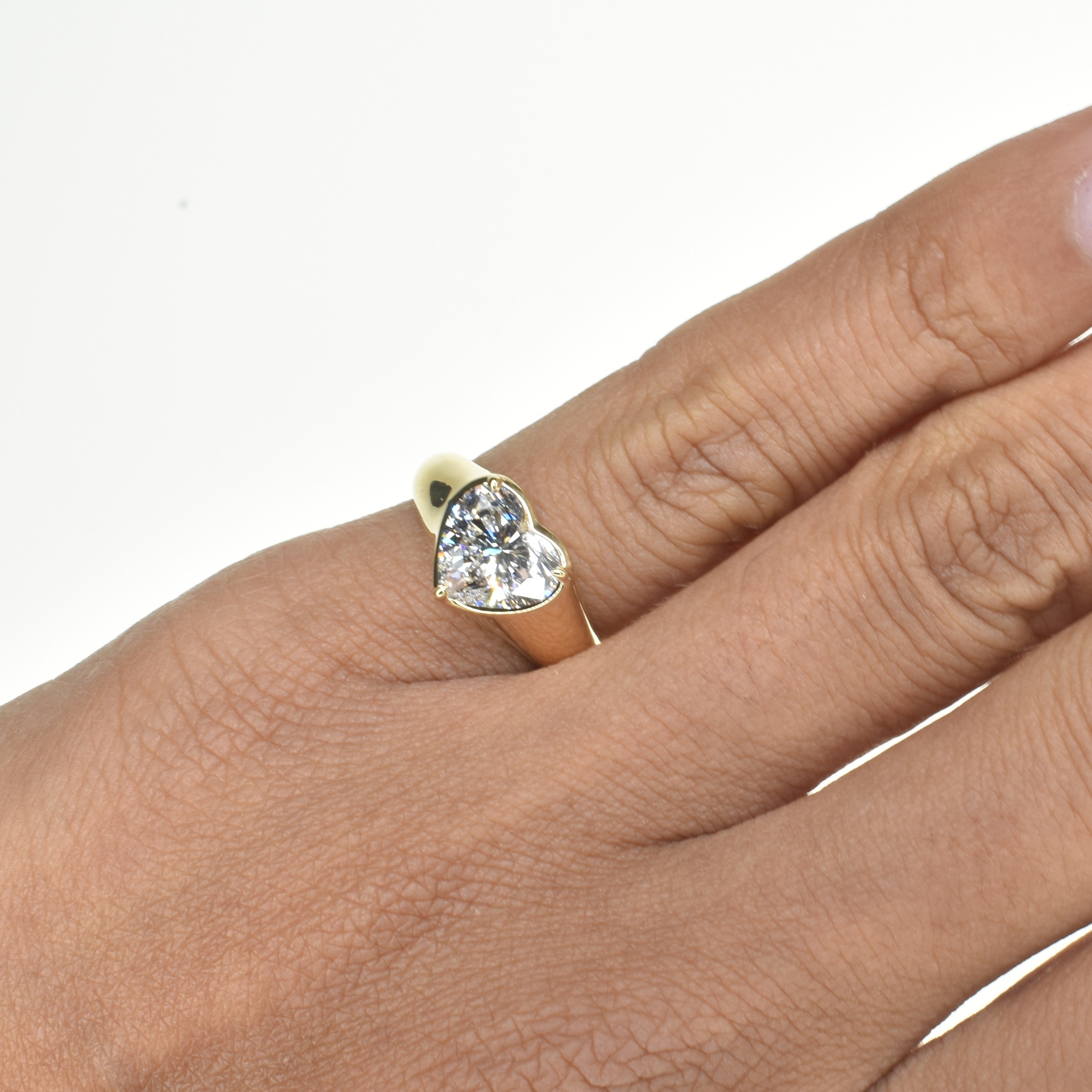1.50ct Lab Grown Heart Shaped Diamond Pinky Ring
