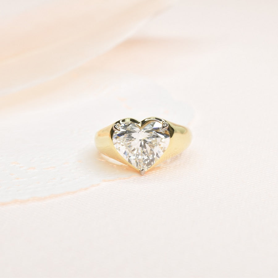 1.50ct Lab Grown Heart Shaped Diamond Pinky Ring