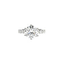 Round Brilliant Diamond with a Pave Diamond Band