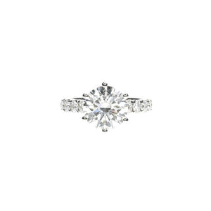 Round Brilliant Diamond with a Pave Diamond Band