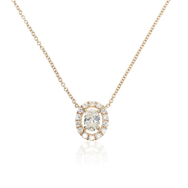 Oval Halo Necklace