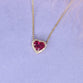 Heart Shaped Ruby Pendant with Halo