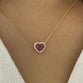 Heart Shaped Ruby Pendant with Halo