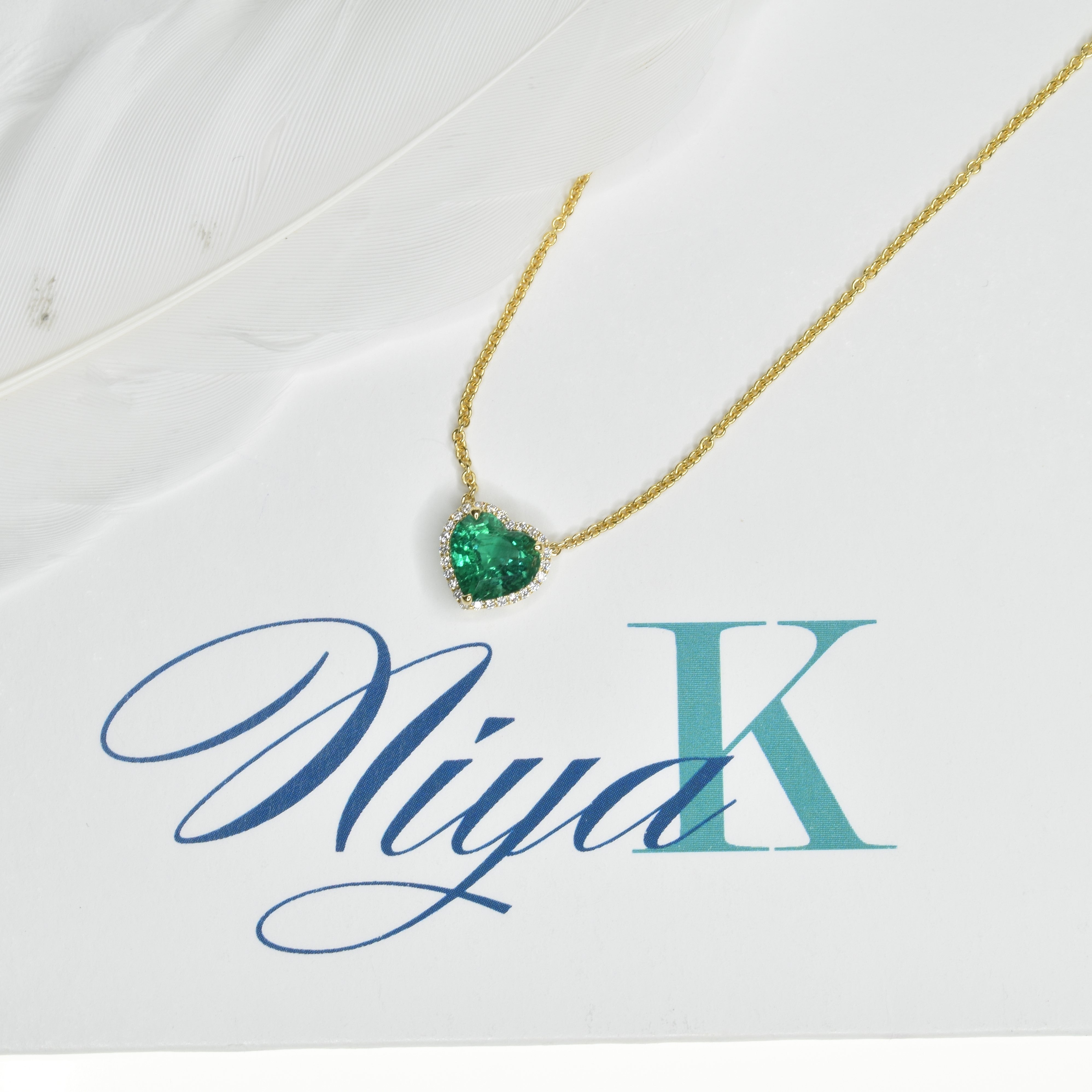 Heart Shaped Emerald Necklace