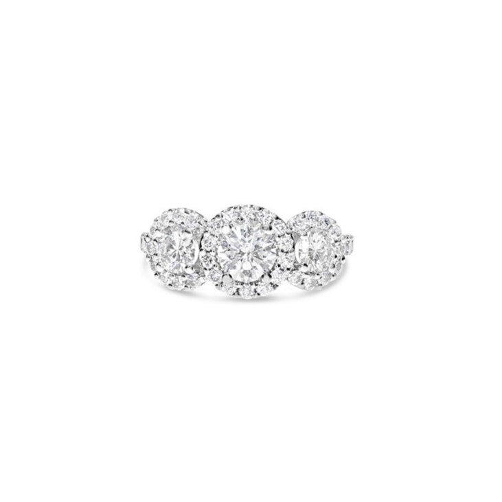 Trilogy Diamond Halo Ring