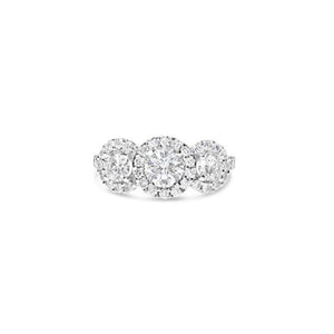 Trilogy Diamond Halo Ring