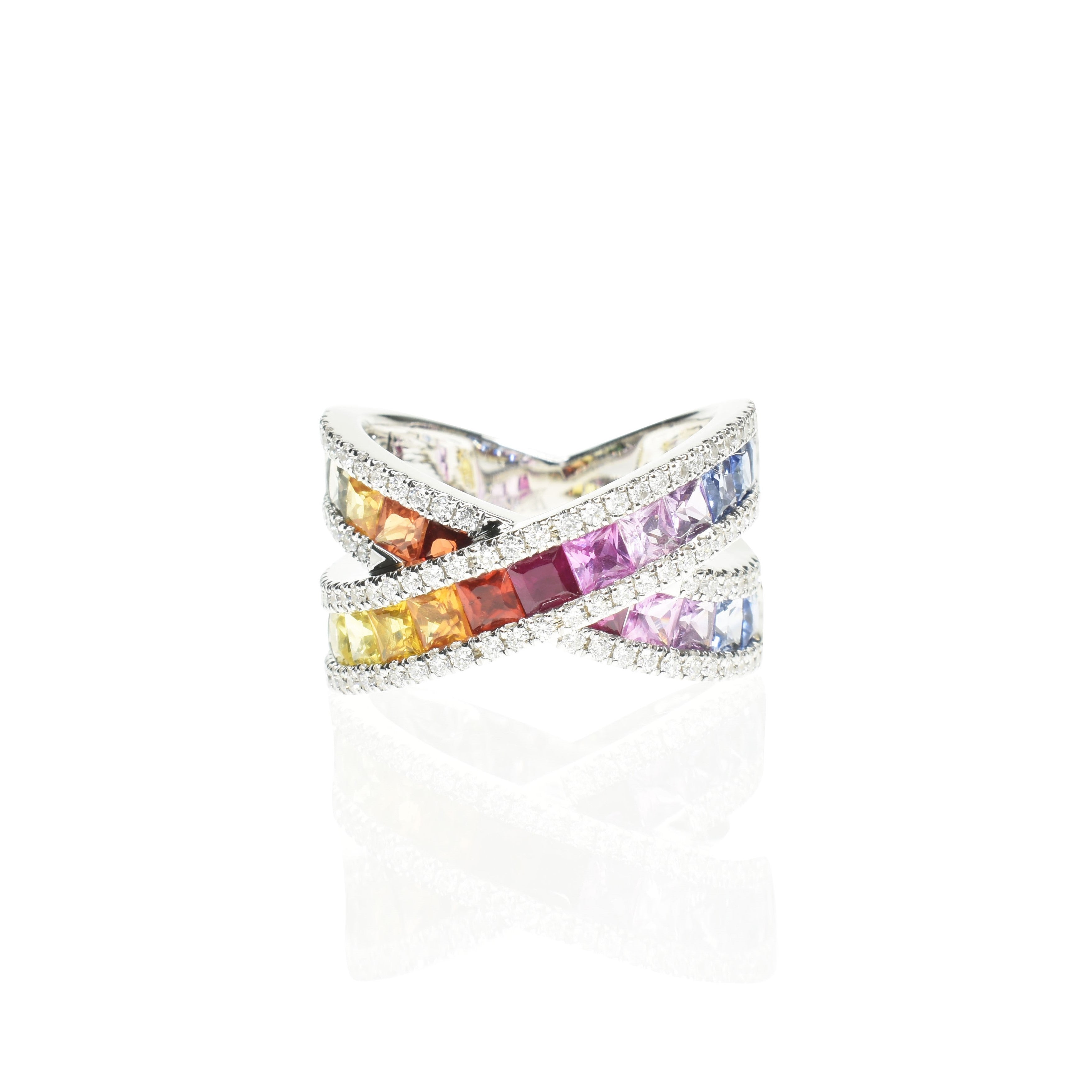 Rainbow Cross Over Ring