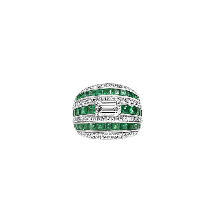 Emerald Bubble Ring