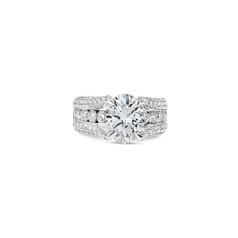 Round Diamond with a Diamond Studded Band