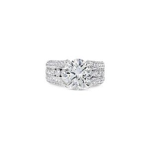 Round Diamond with a Diamond Studded Band