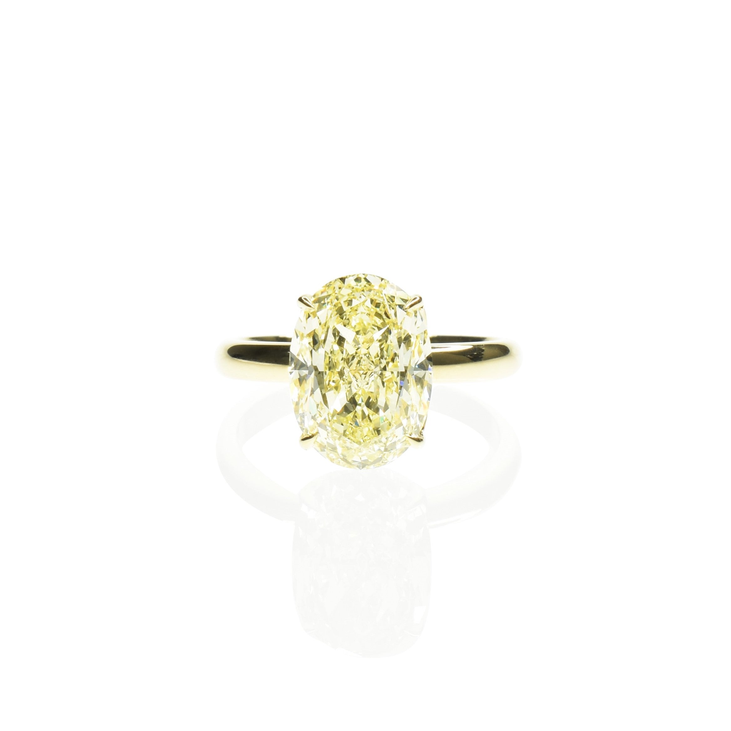 Fancy Yellow Oval Diamond Ring