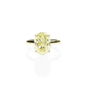 Fancy Yellow Oval Diamond Ring