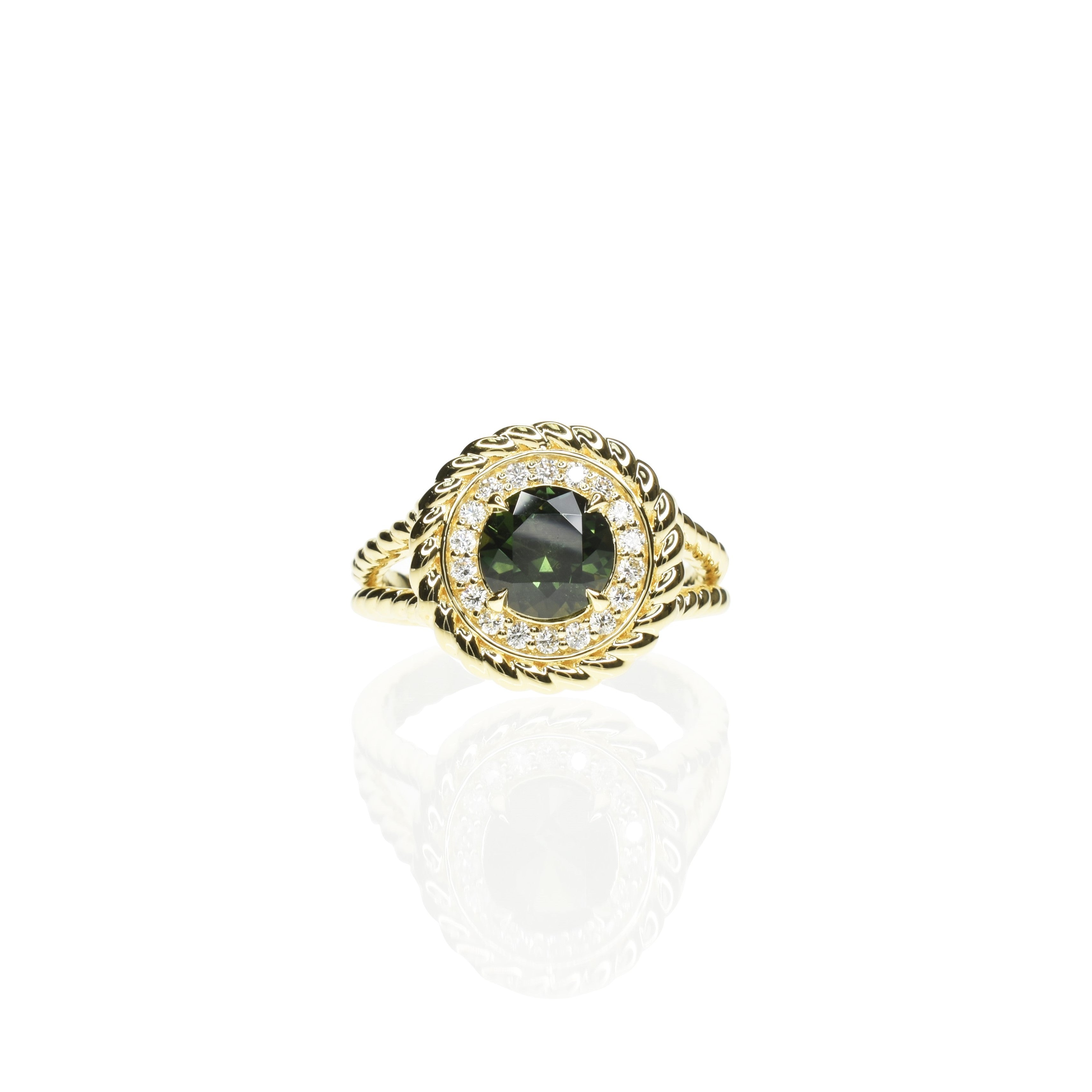 Modern Sapphire Rope Edge Ring