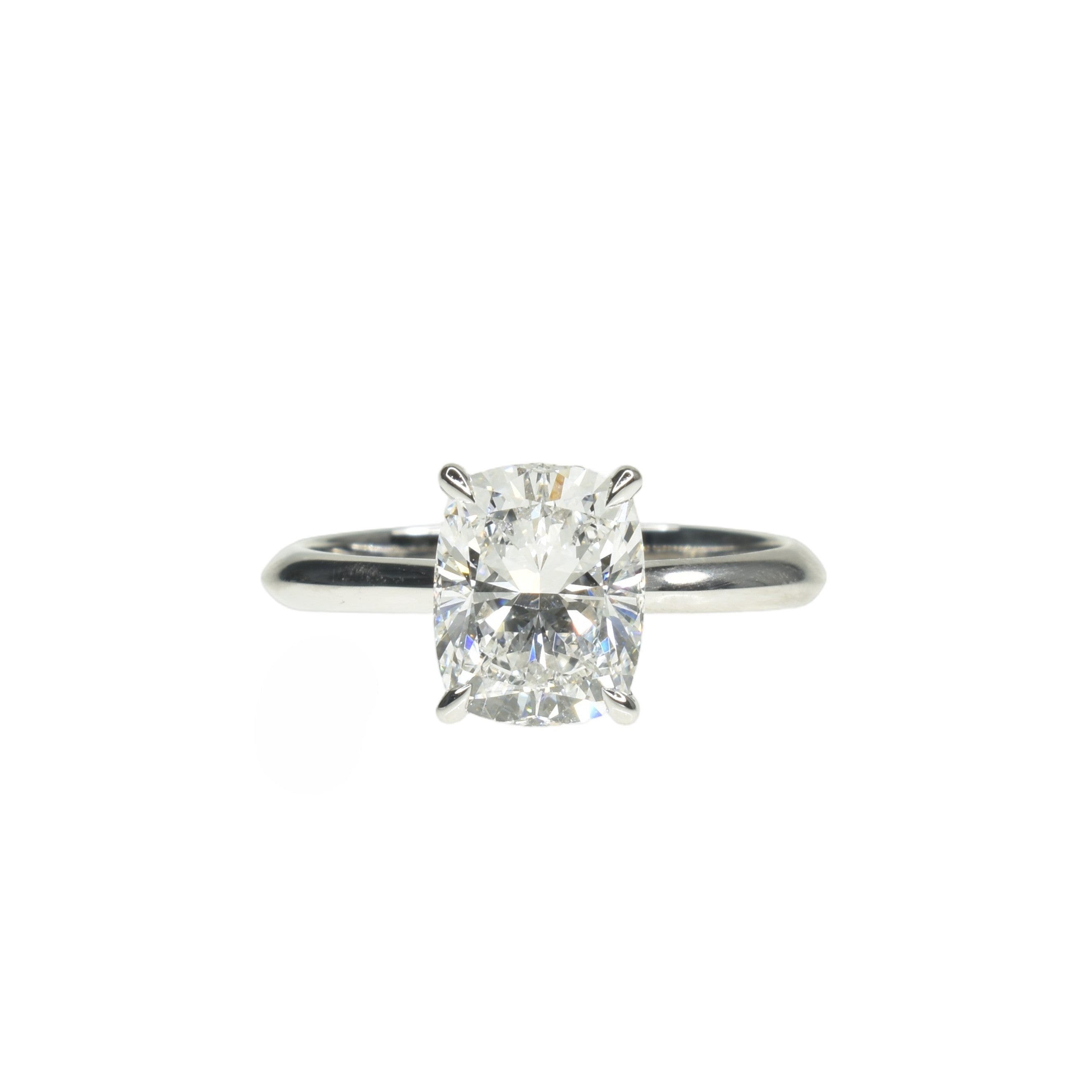2ct Cushion Shape Lab Grown Diamond Engagement Ring with Under Halo