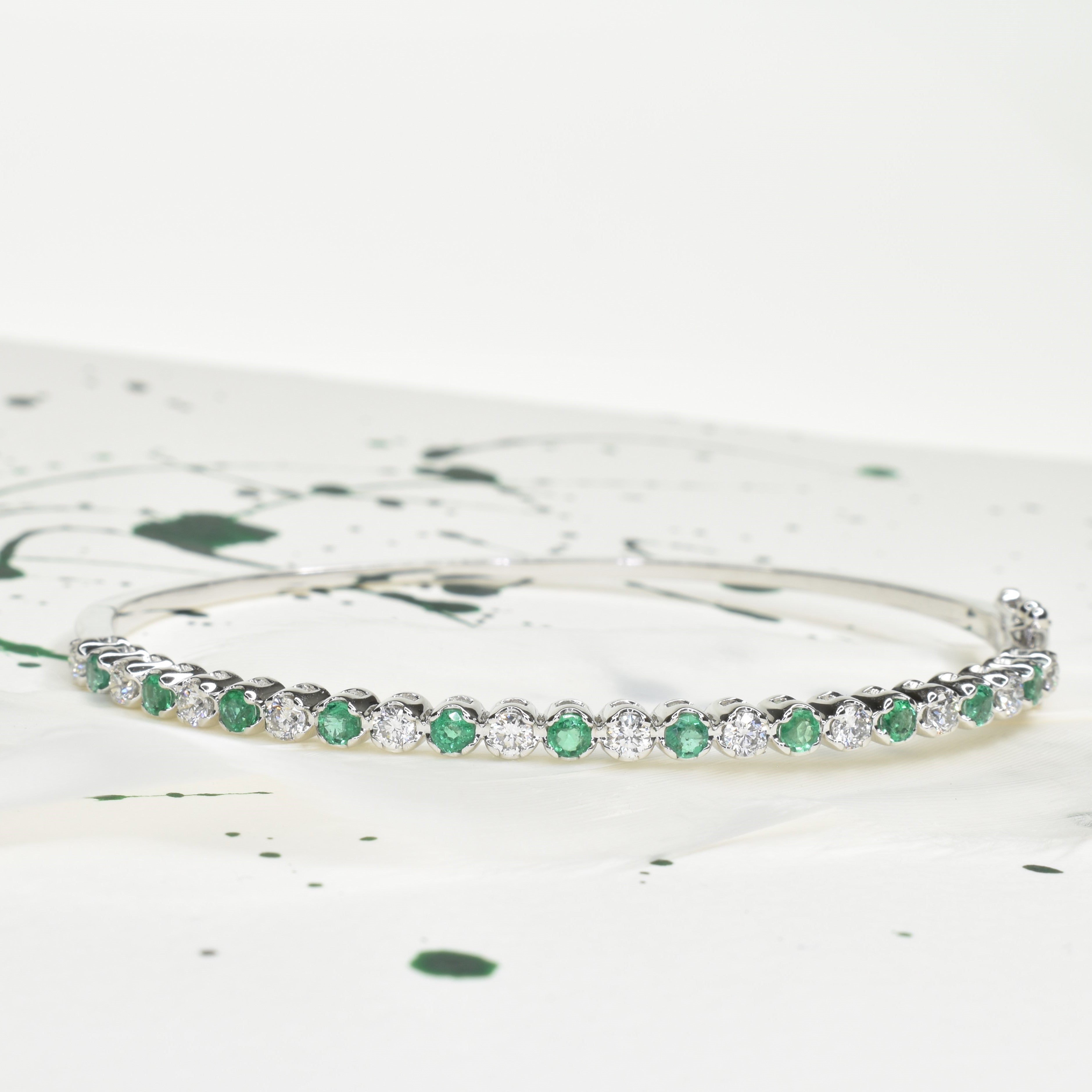 Emerald and Diamond Bangle