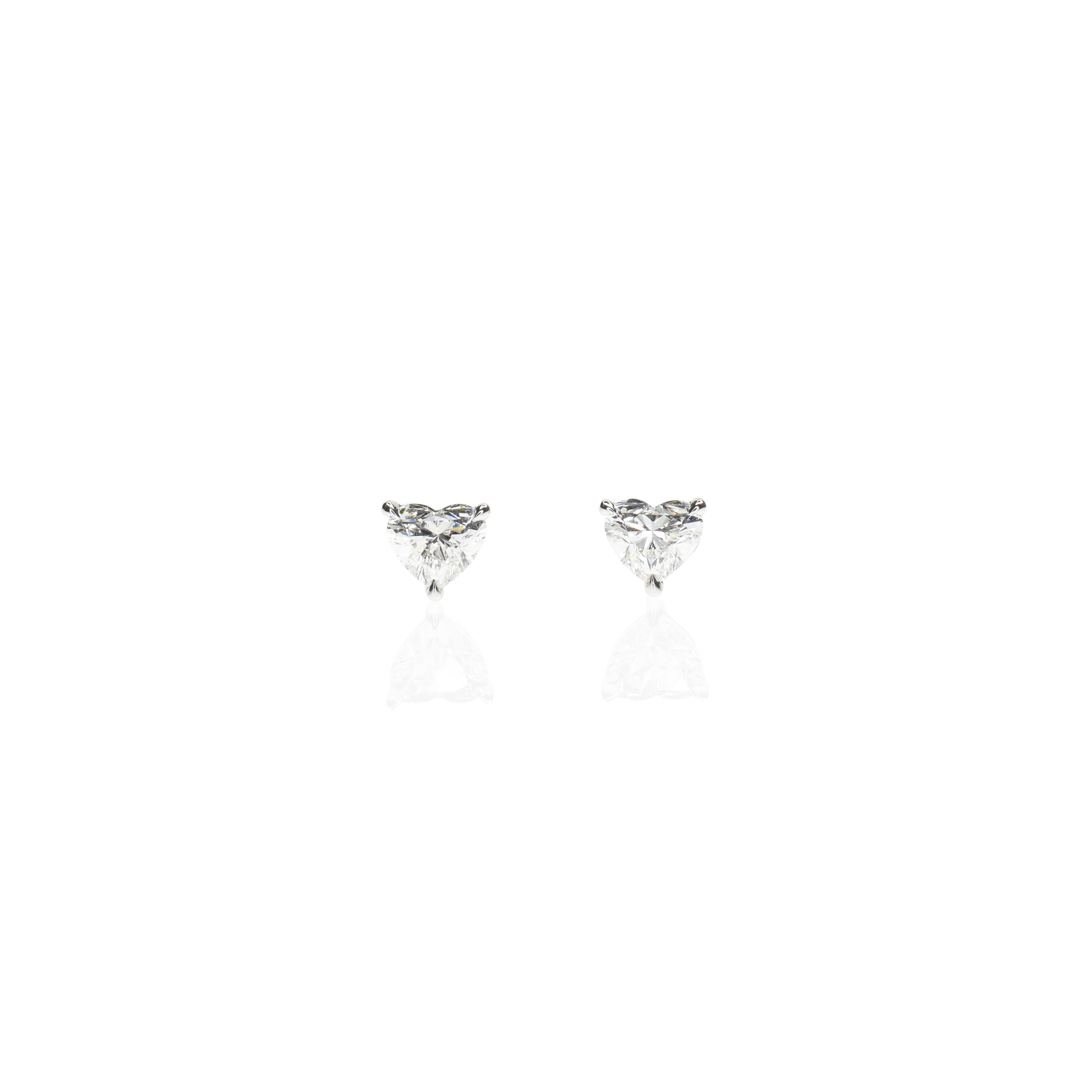 Heart Shaped Solitaire Earrings