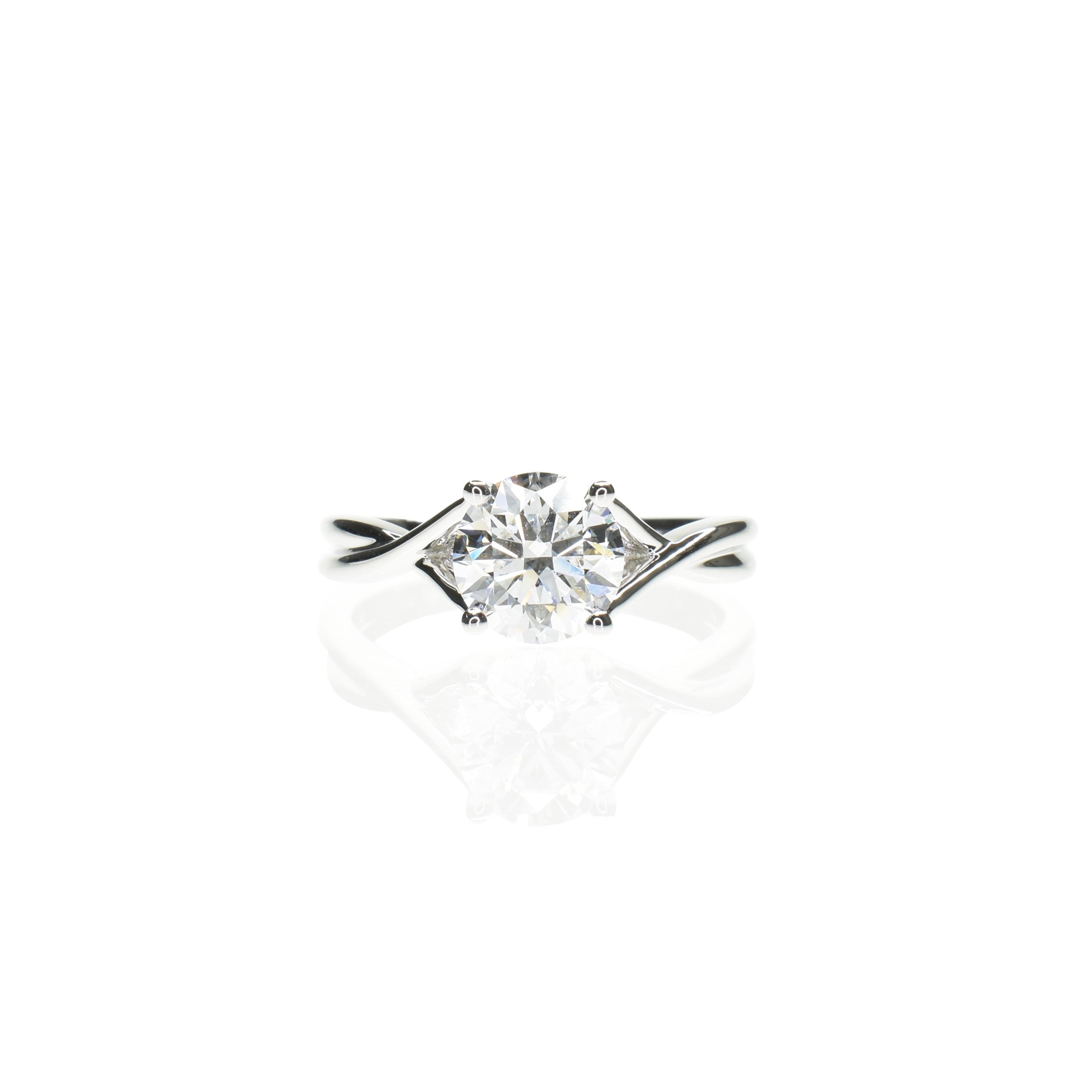 Unique Twisted Band Solitaire Ring