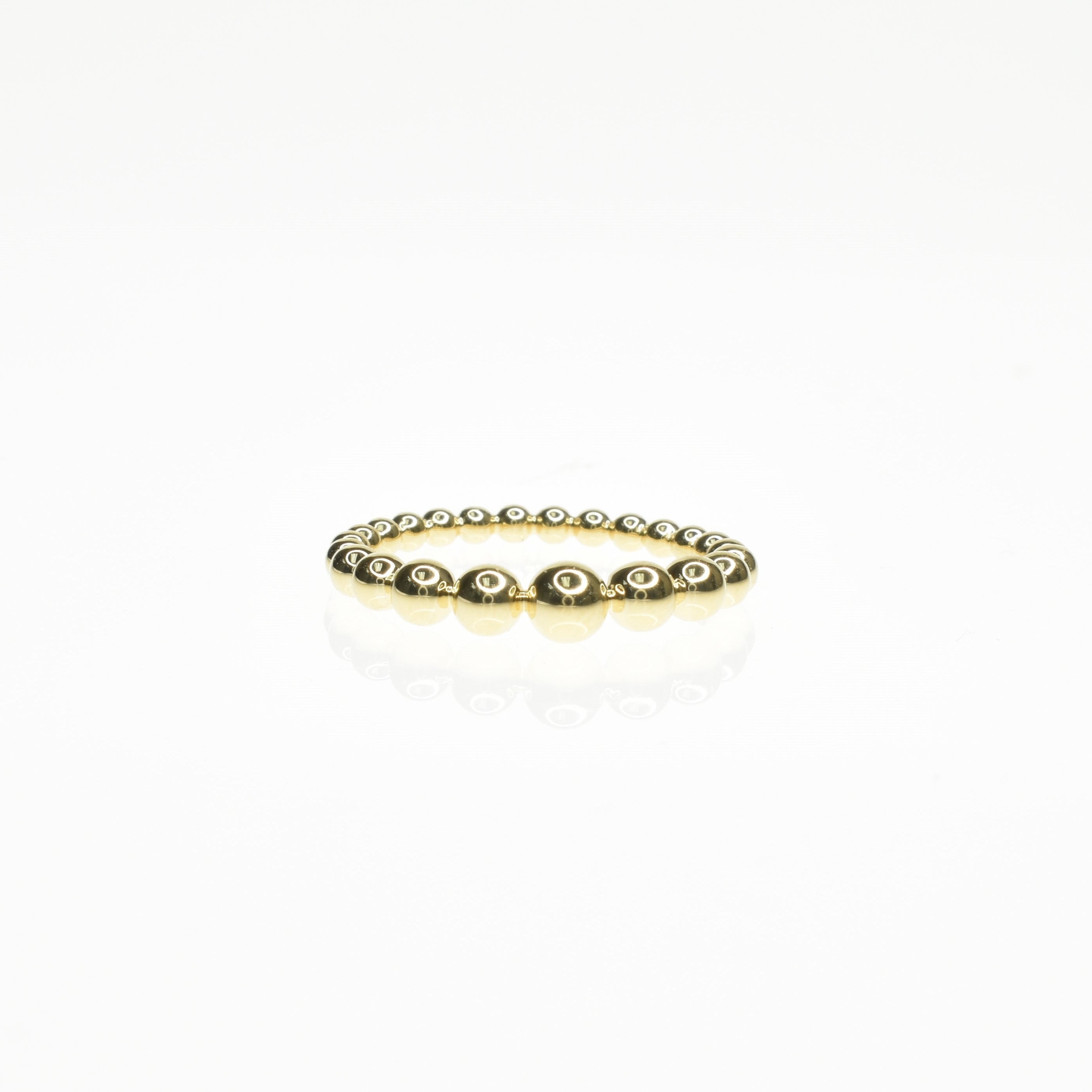 Graduated Gold Beaded Ring