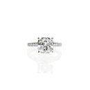 Cushion Diamond Ring with A Pave Diamond Band