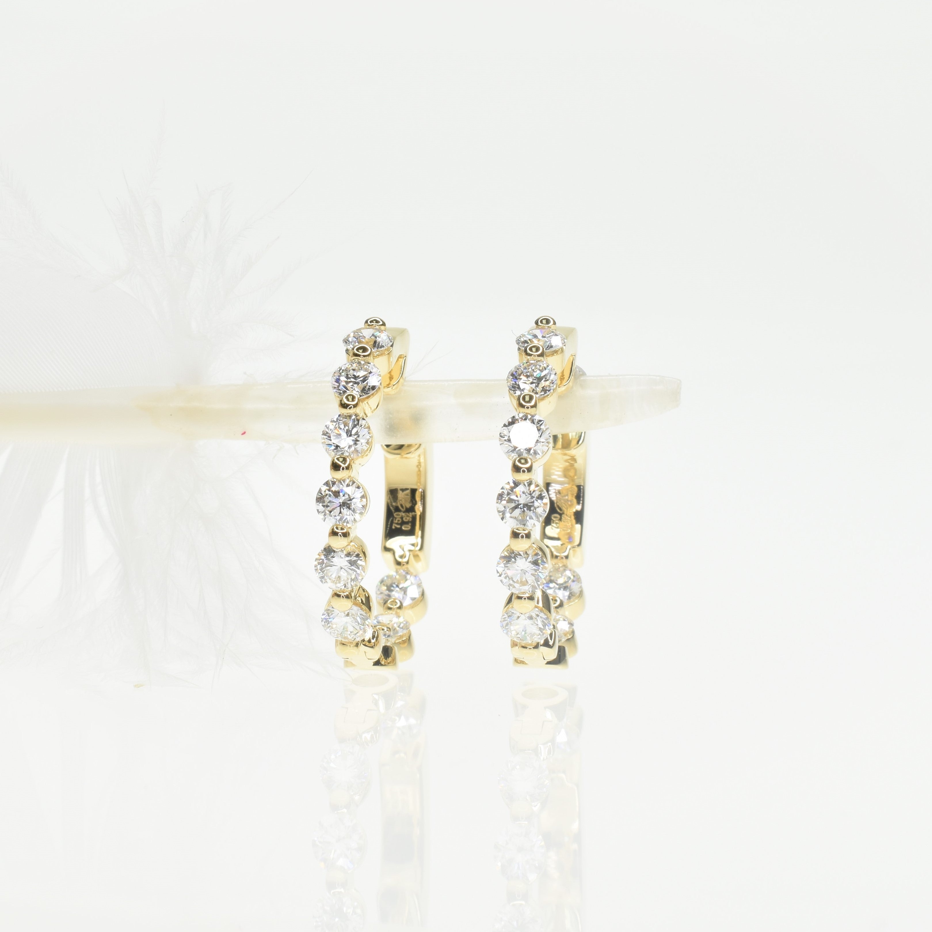 Shared Prong Hoops with 2.7mm Diamonds