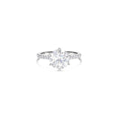 Round Diamond Ring with Pave Band