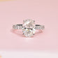 3ct Oval Shape Lab Grown Diamond Engagement Ring with Pave Band