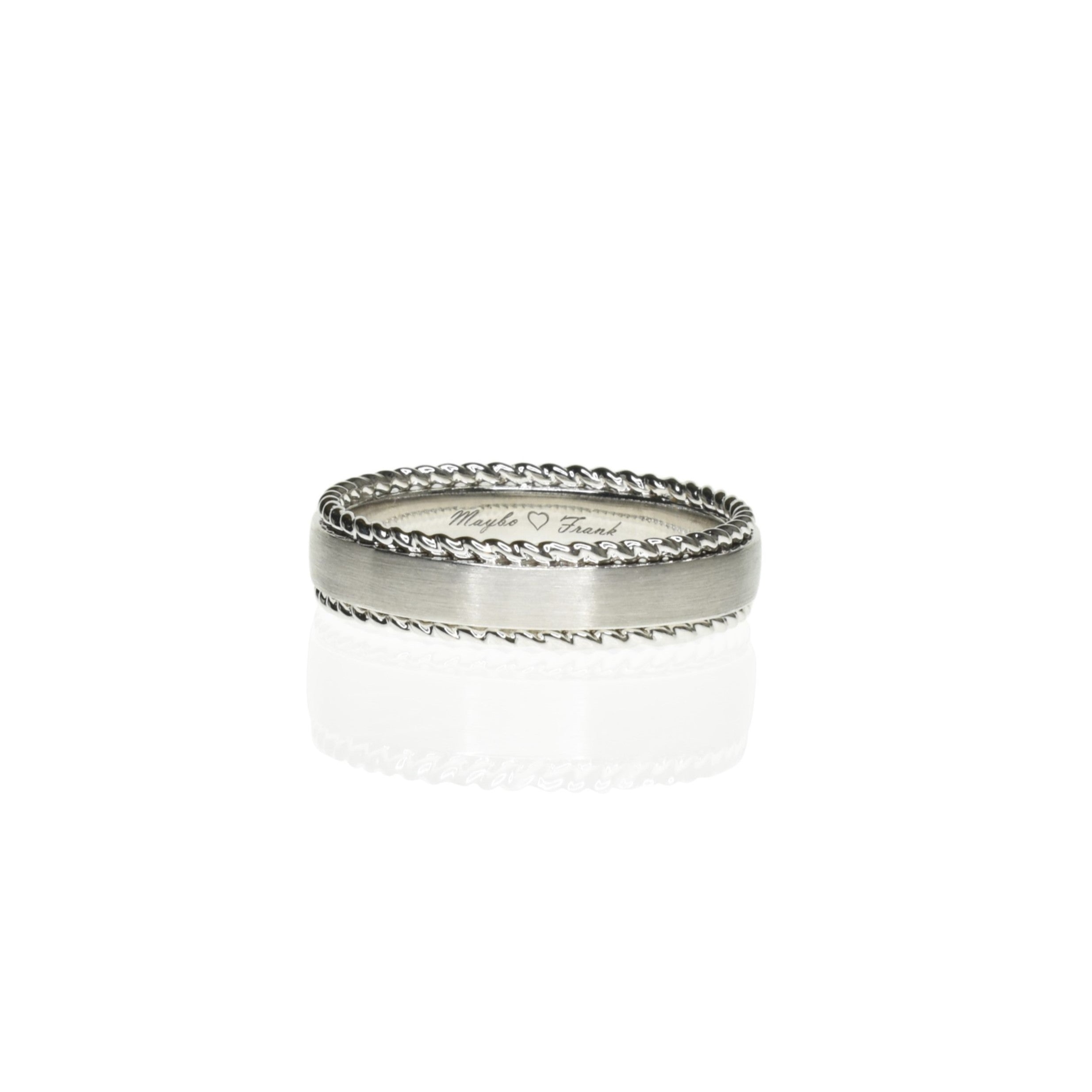 Rope Edge Mens Band 4.8mm Wide