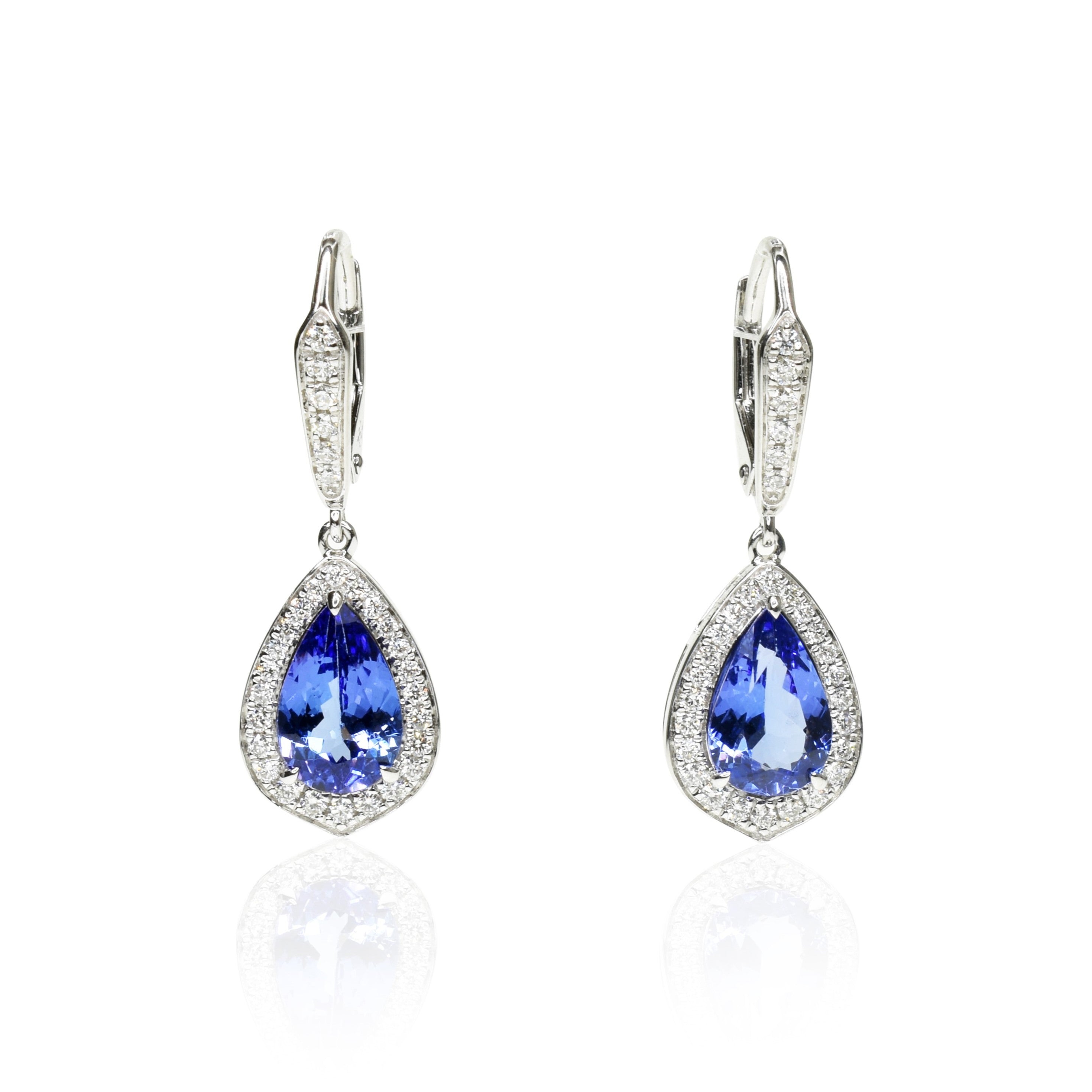 Dressy Diamond and Tanzanite Earrings