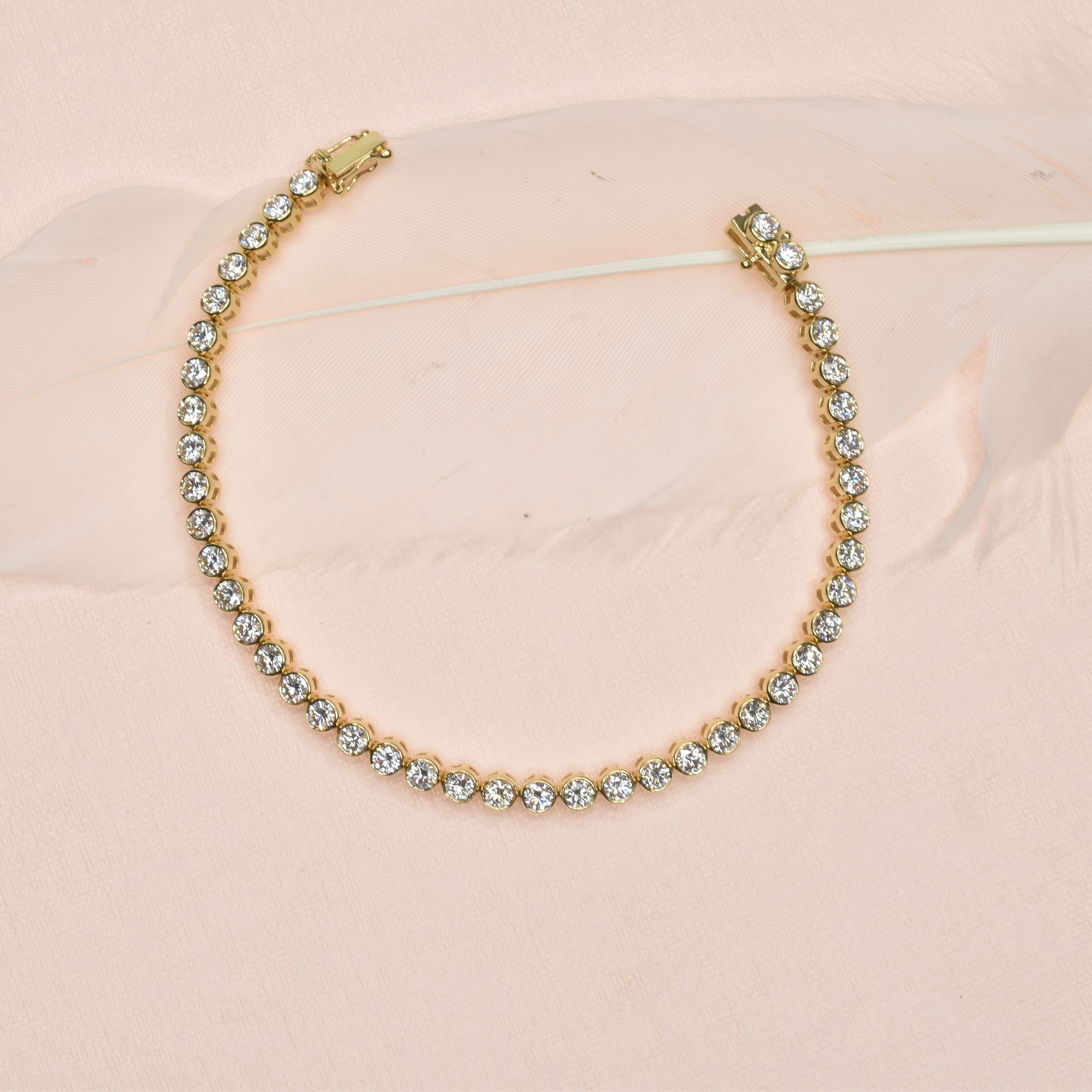 Bezel set tennis bracelet with 2.8mm Diamonds