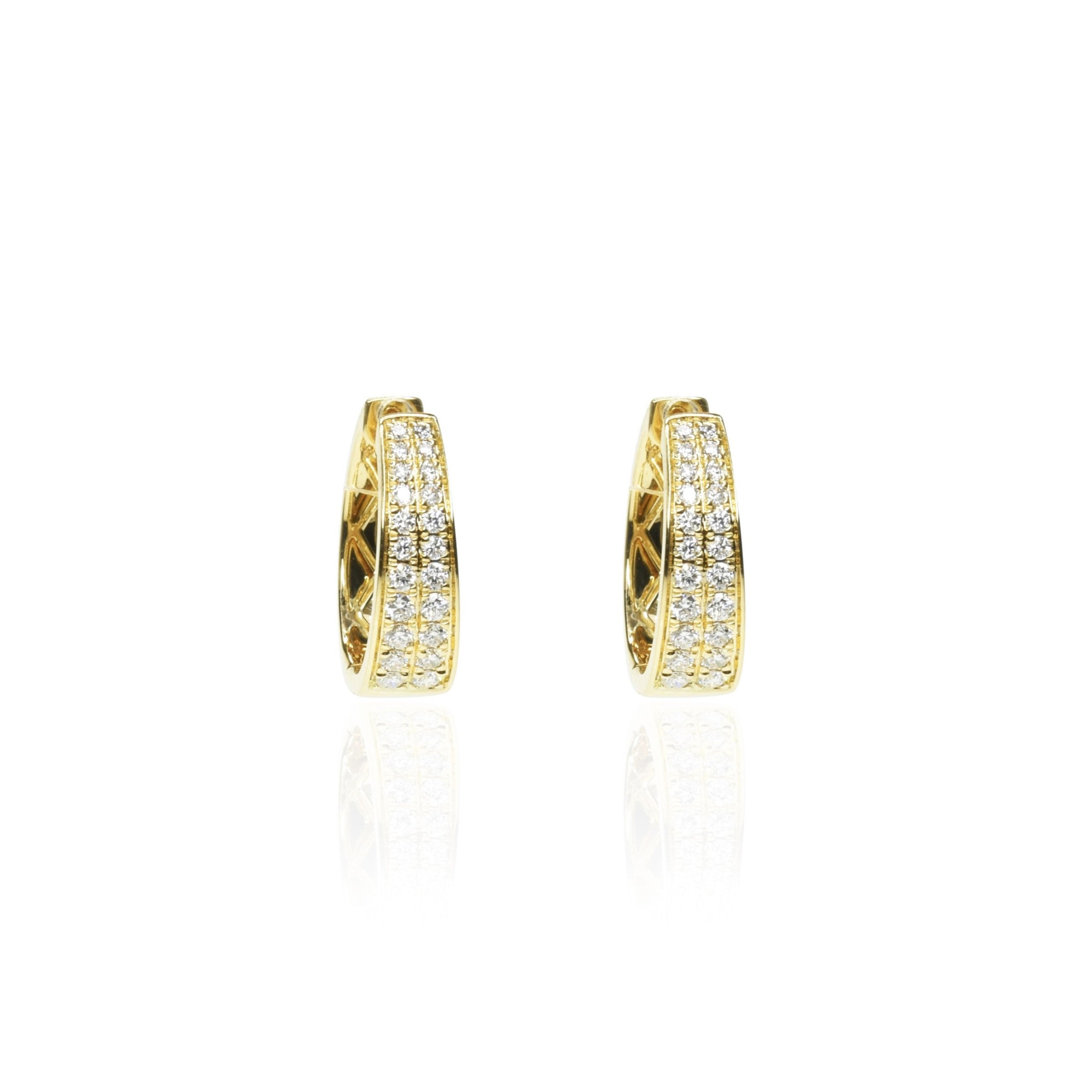 Double Row Pave Hoops