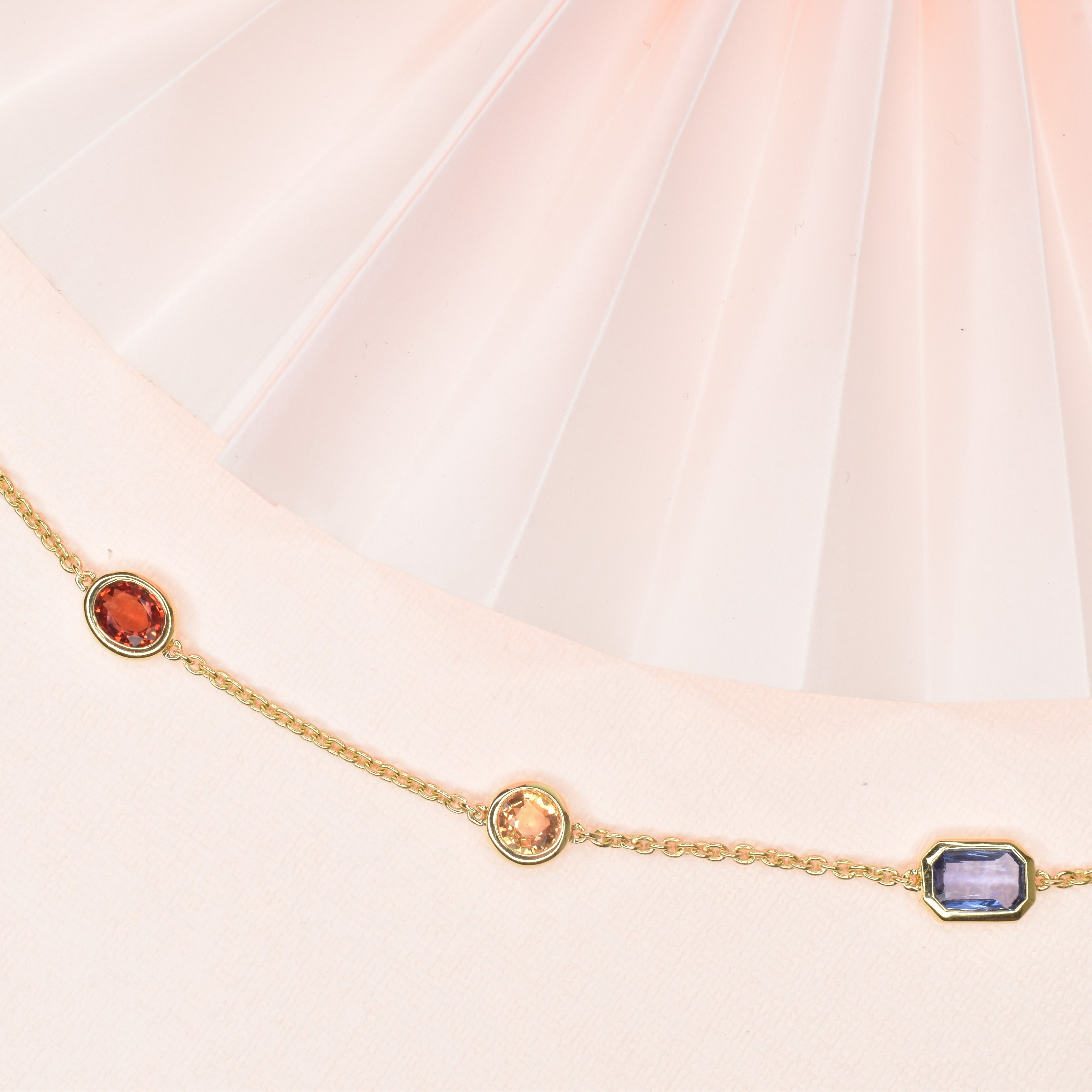 Rainbow Sapphire Necklace Short