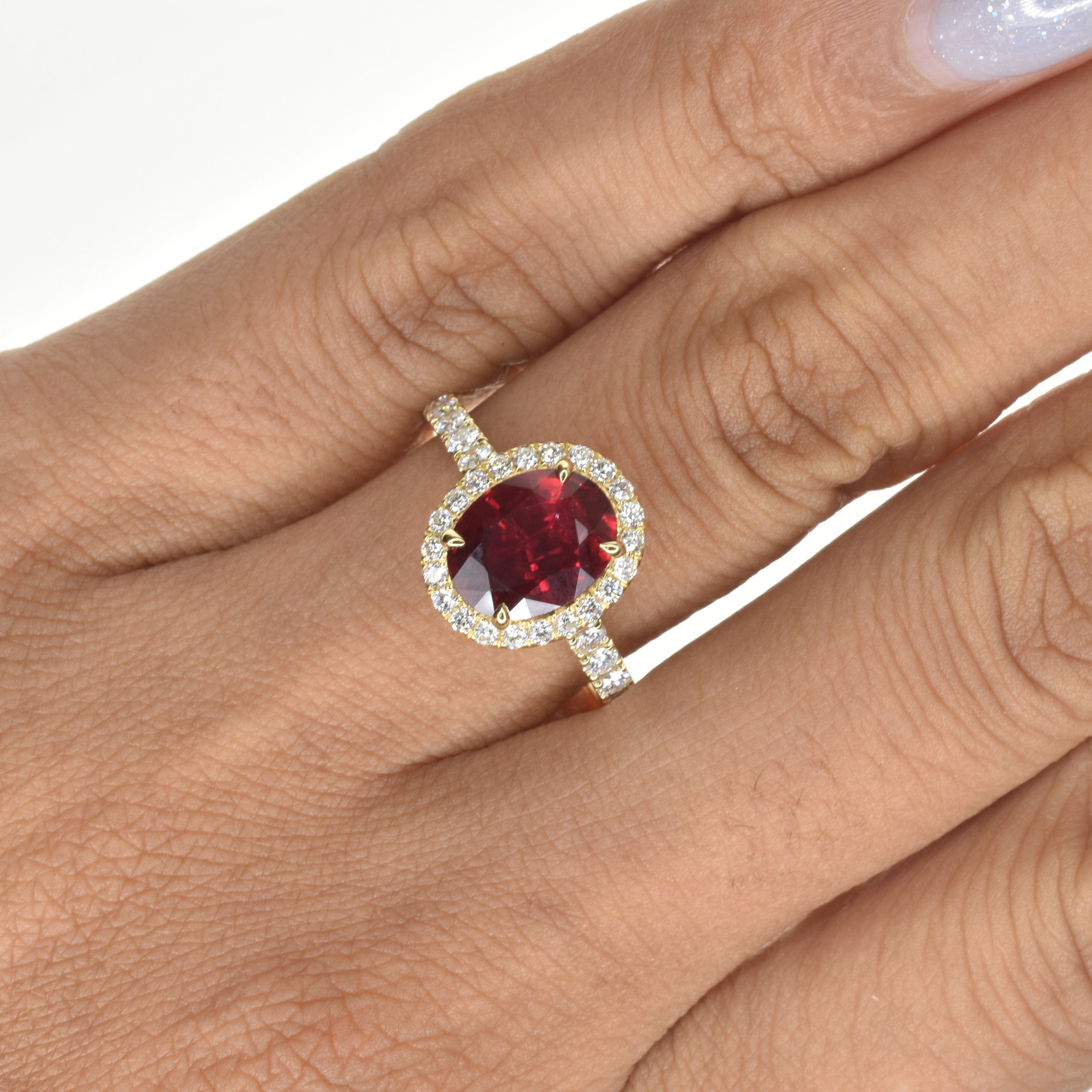 Pigeon Blood Ruby Engagement Ring