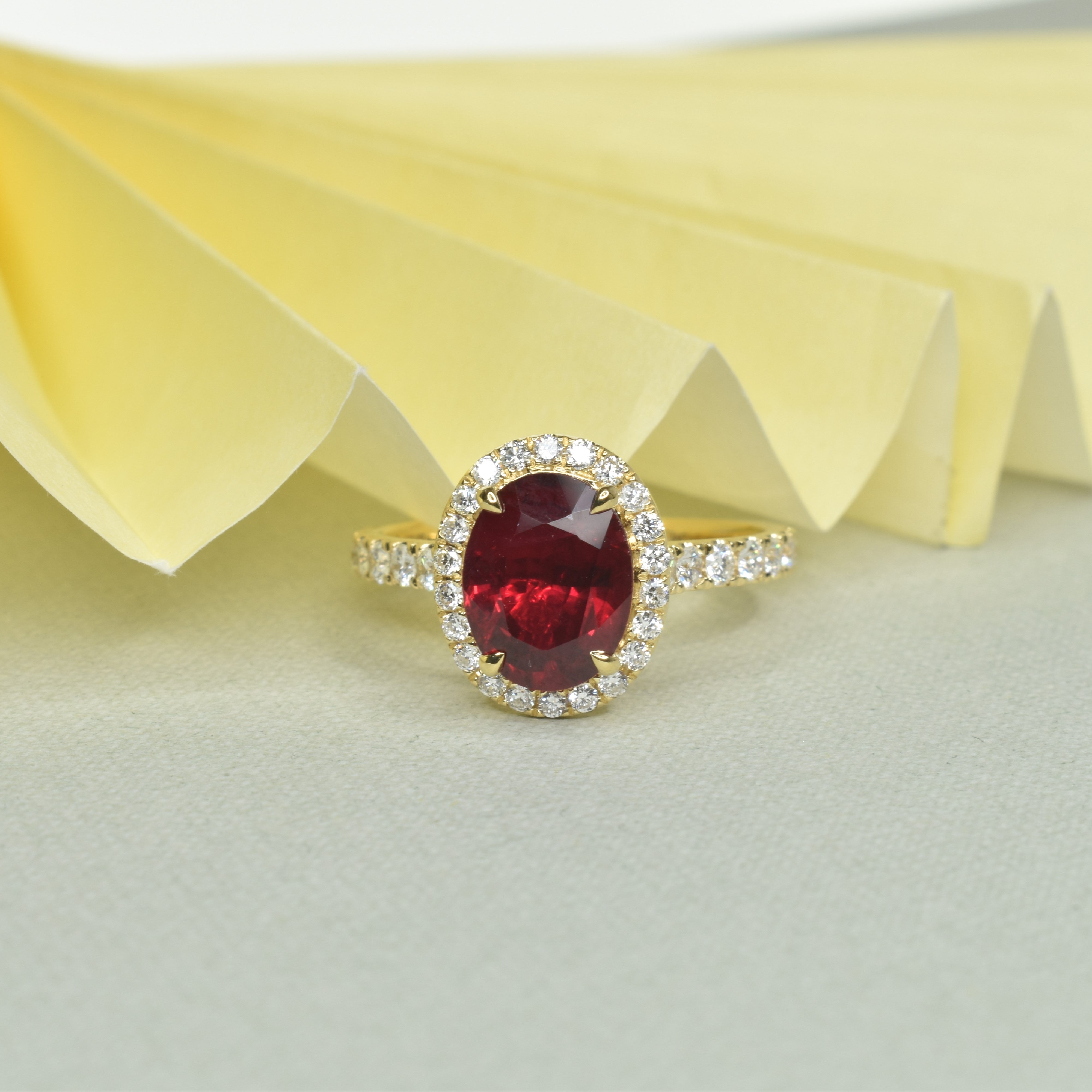 Pigeon Blood Ruby Engagement Ring