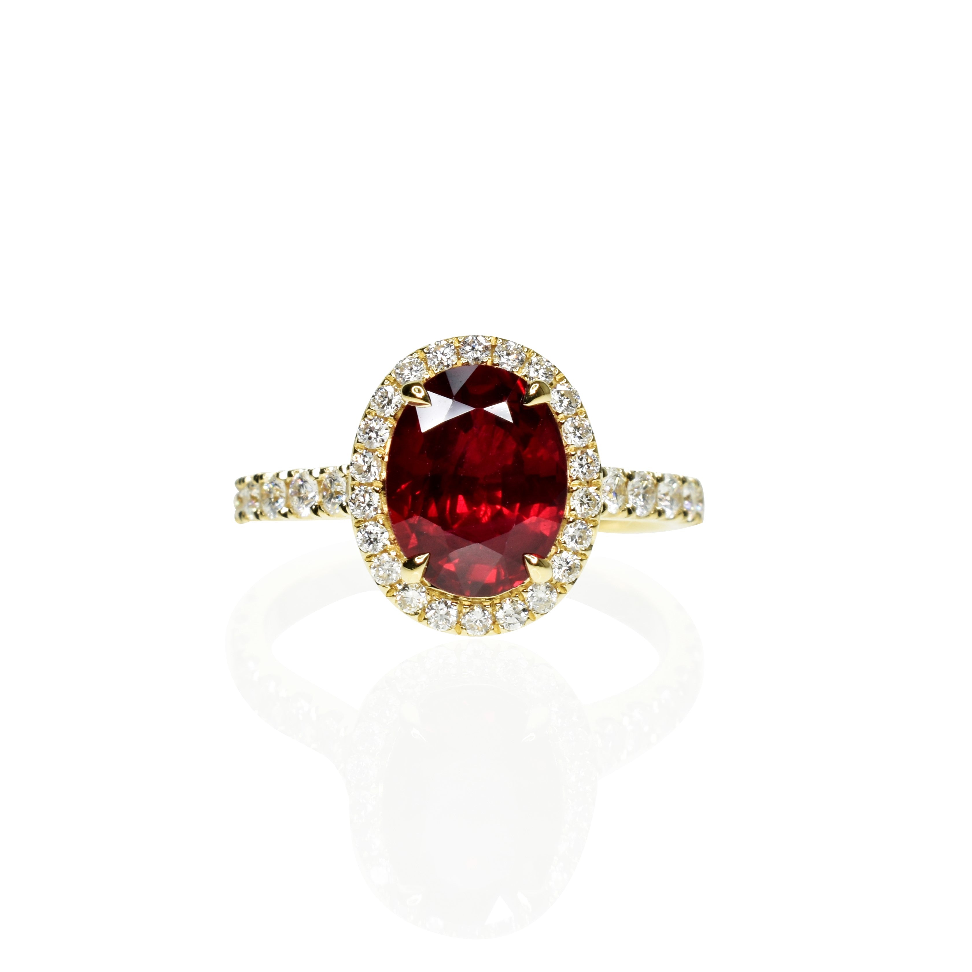 Pigeon Blood Ruby Engagement Ring