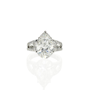Unique Pear Shape Diamond Engagment Ring