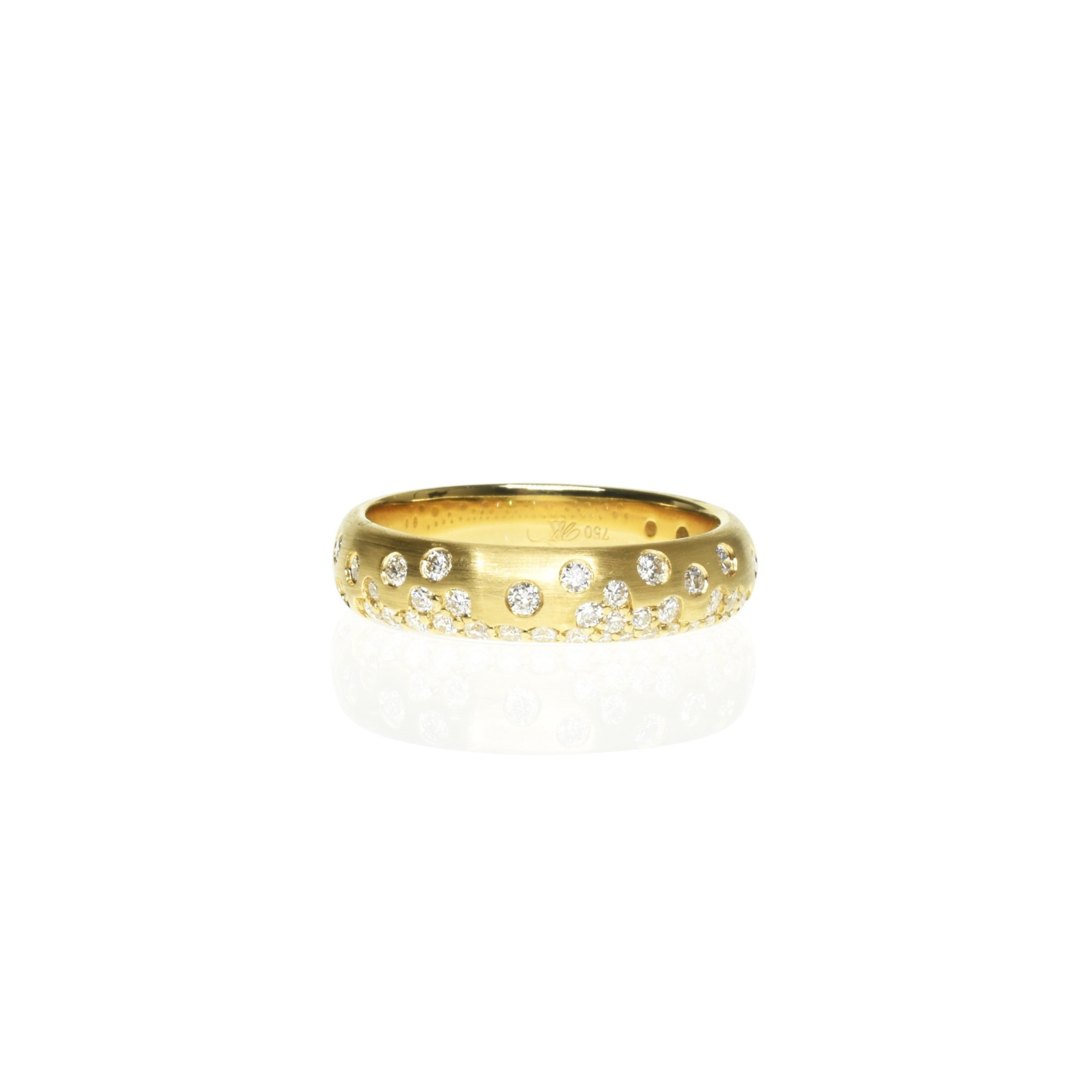 Gold Band With Scattered Diamonds