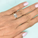 Sideways Set Emerald Diamond Ring