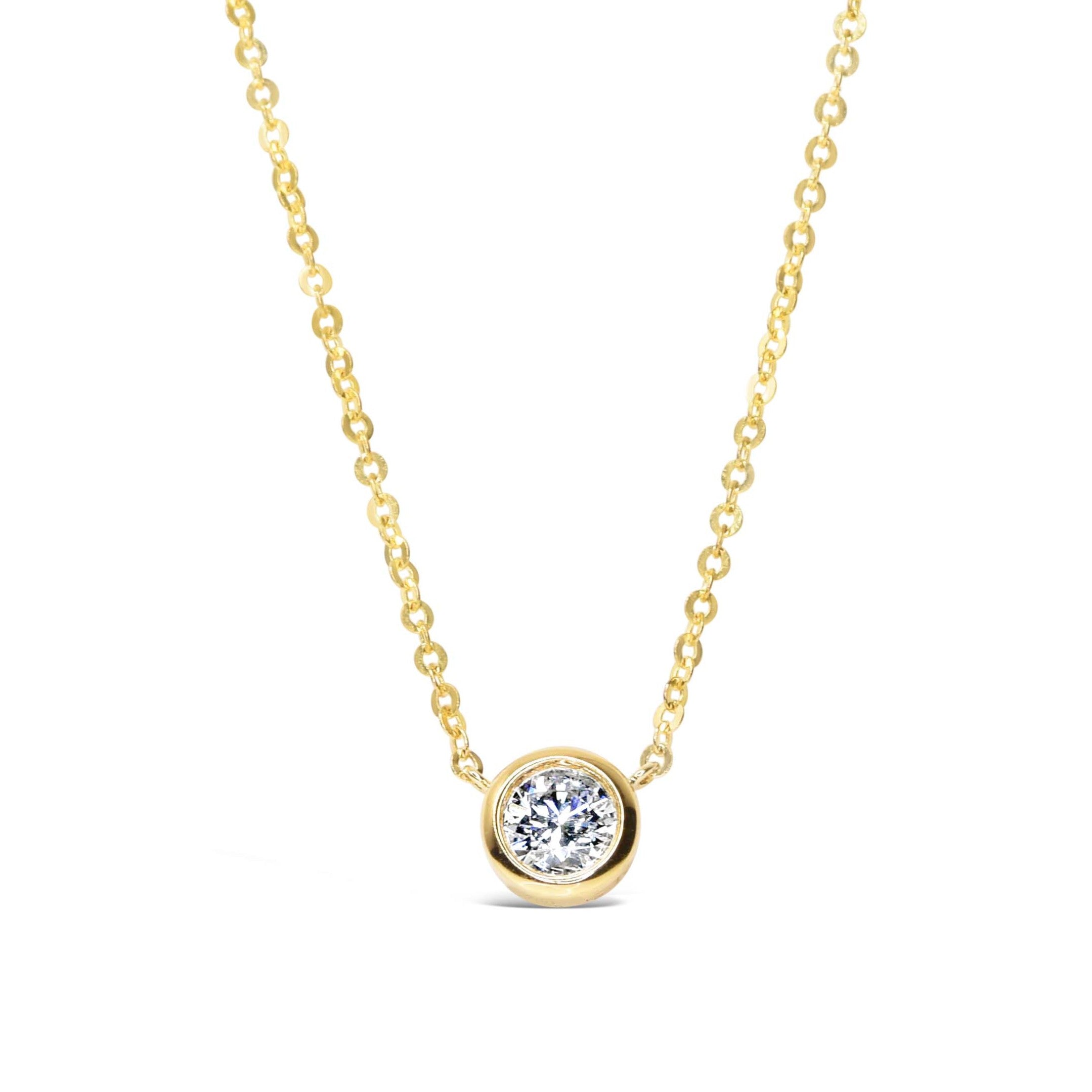 0.70ct Natural Round Diamond Bezel Set Necklace