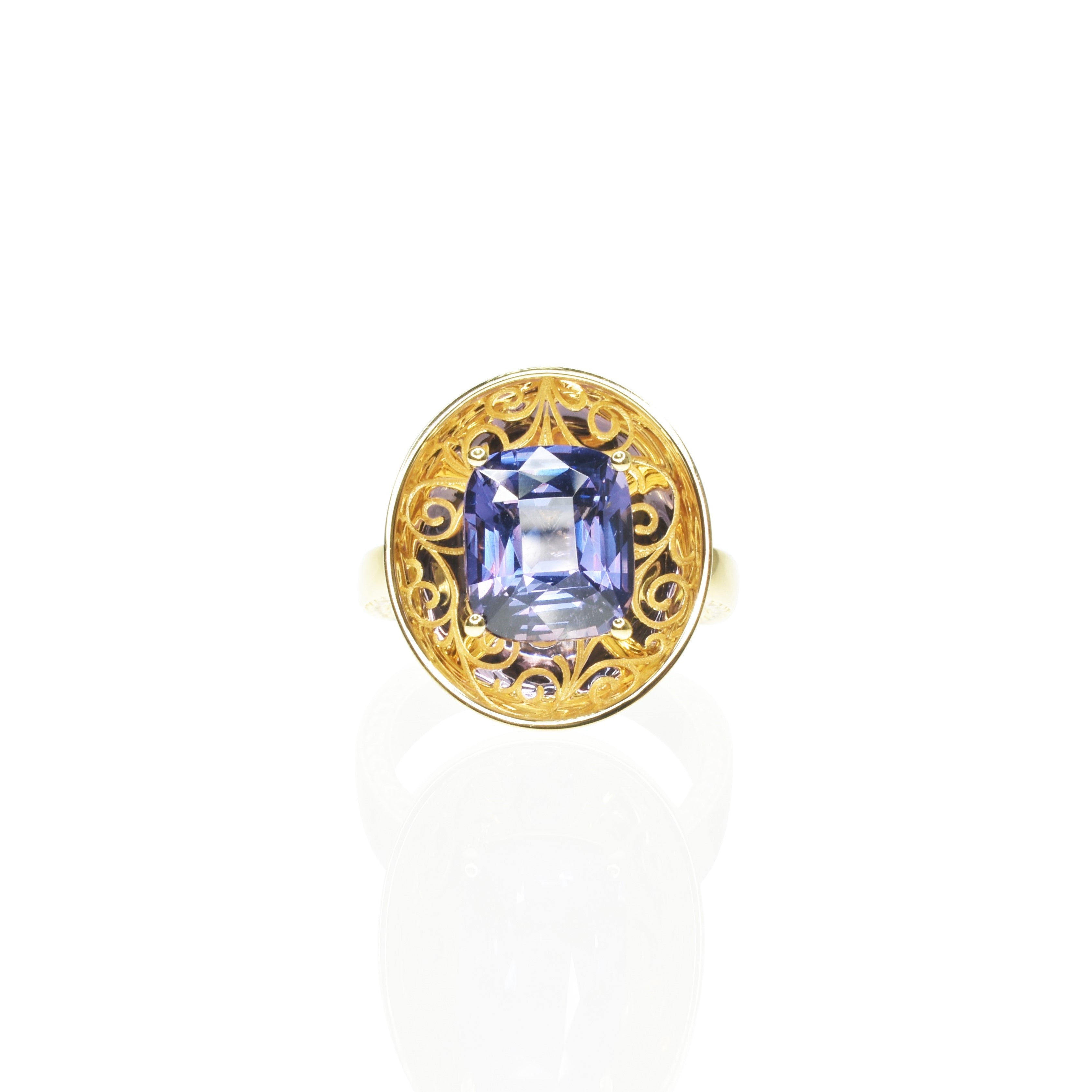 Intricate Purple Spinel Ring