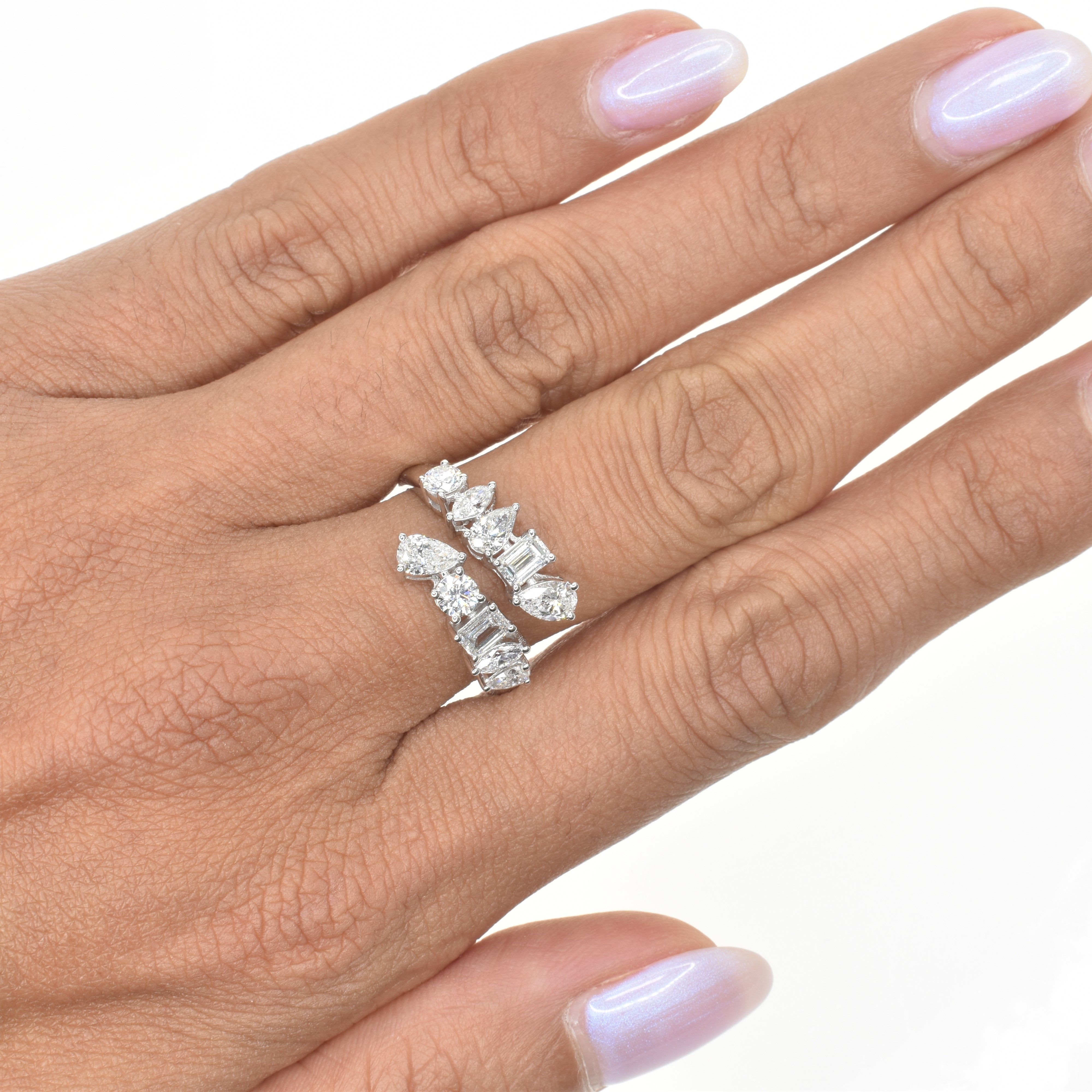 Lab Grown Diamond Multi Shaped Crossover Ring