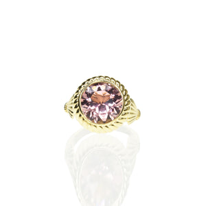 Rope Edged Pink Tourmaline Ring