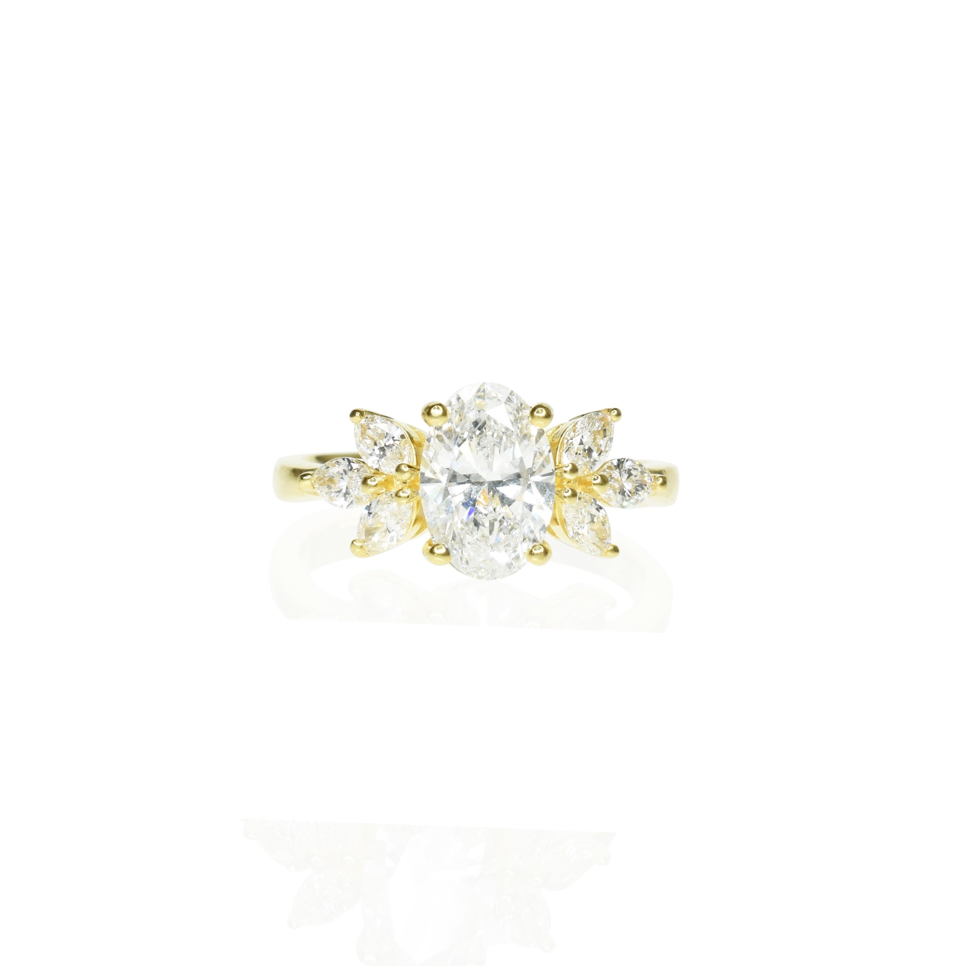 Floral Oval and Marquise Engagment Ring