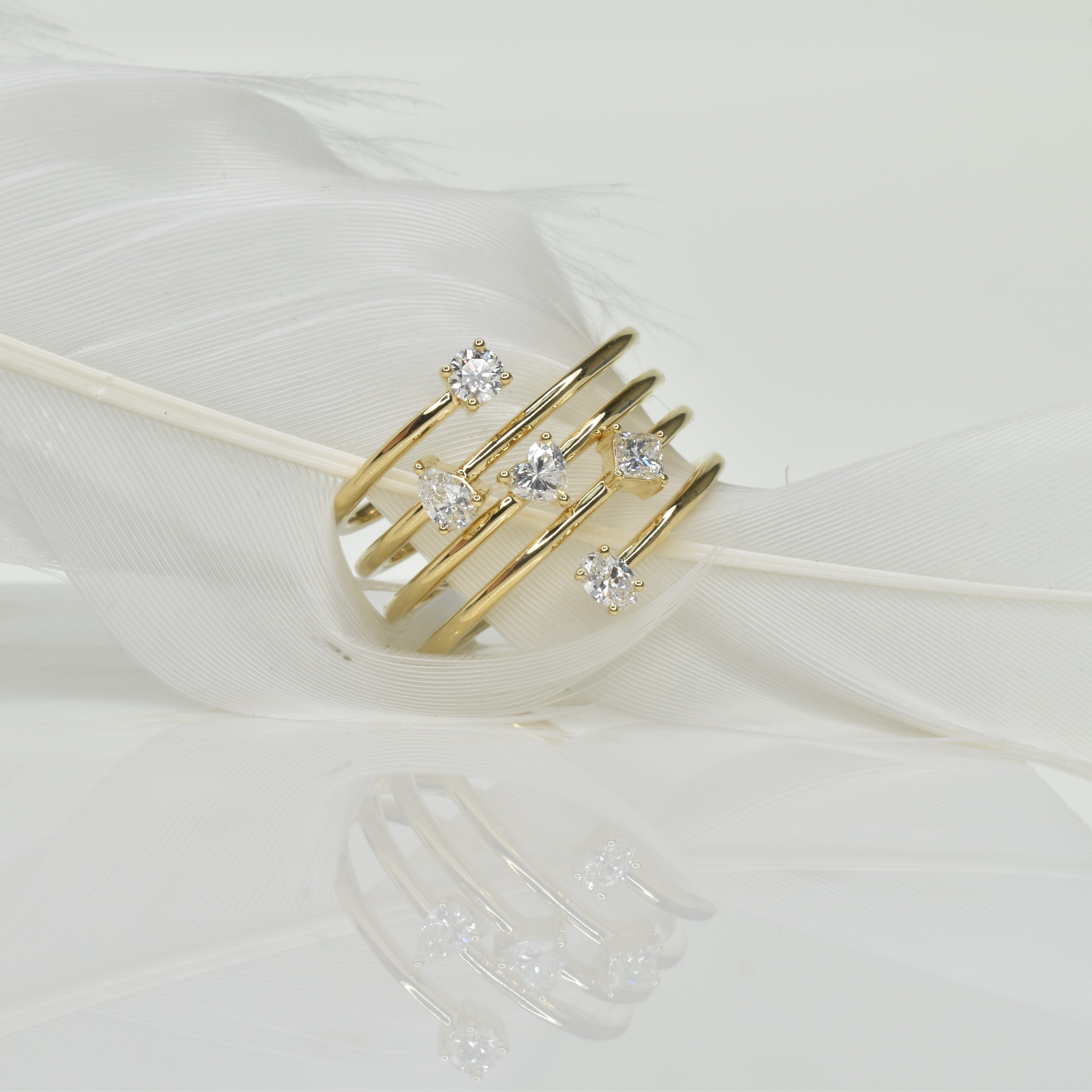 Coiled Multi-Shaped Diamond Ring