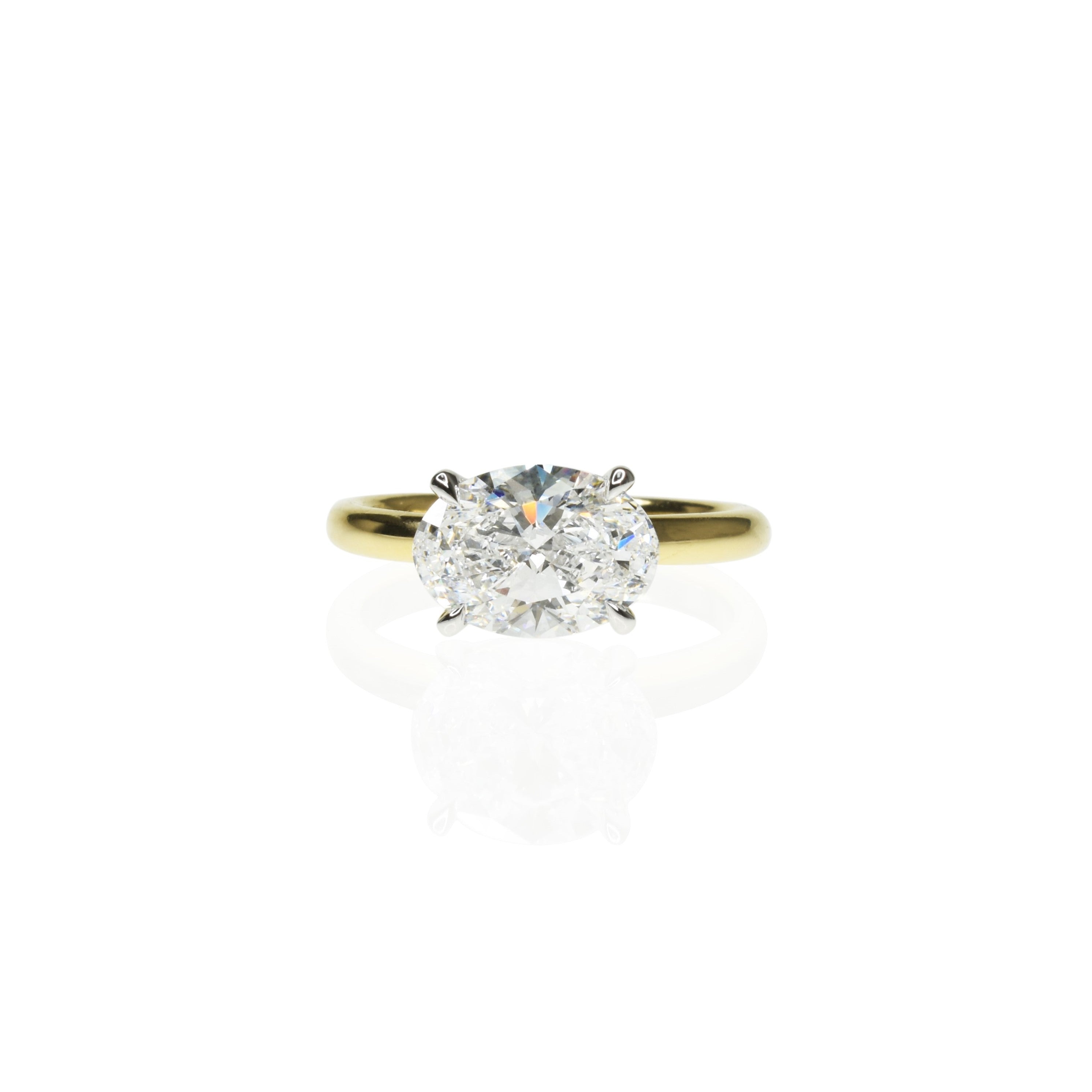 Sideways Set Oval Diamond Ring