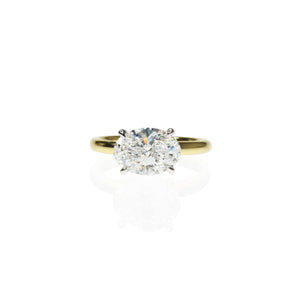 Sideways Set Oval Diamond Ring