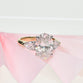 2.5ct Oval Shape Lab Grown Diamond Trilogy Ring with Pear