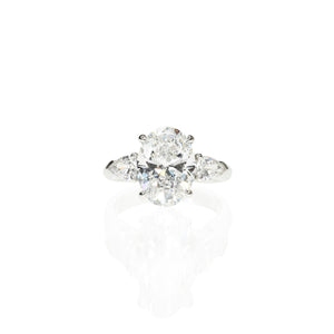 Oval Trilogy Ring With Pear Diamonds