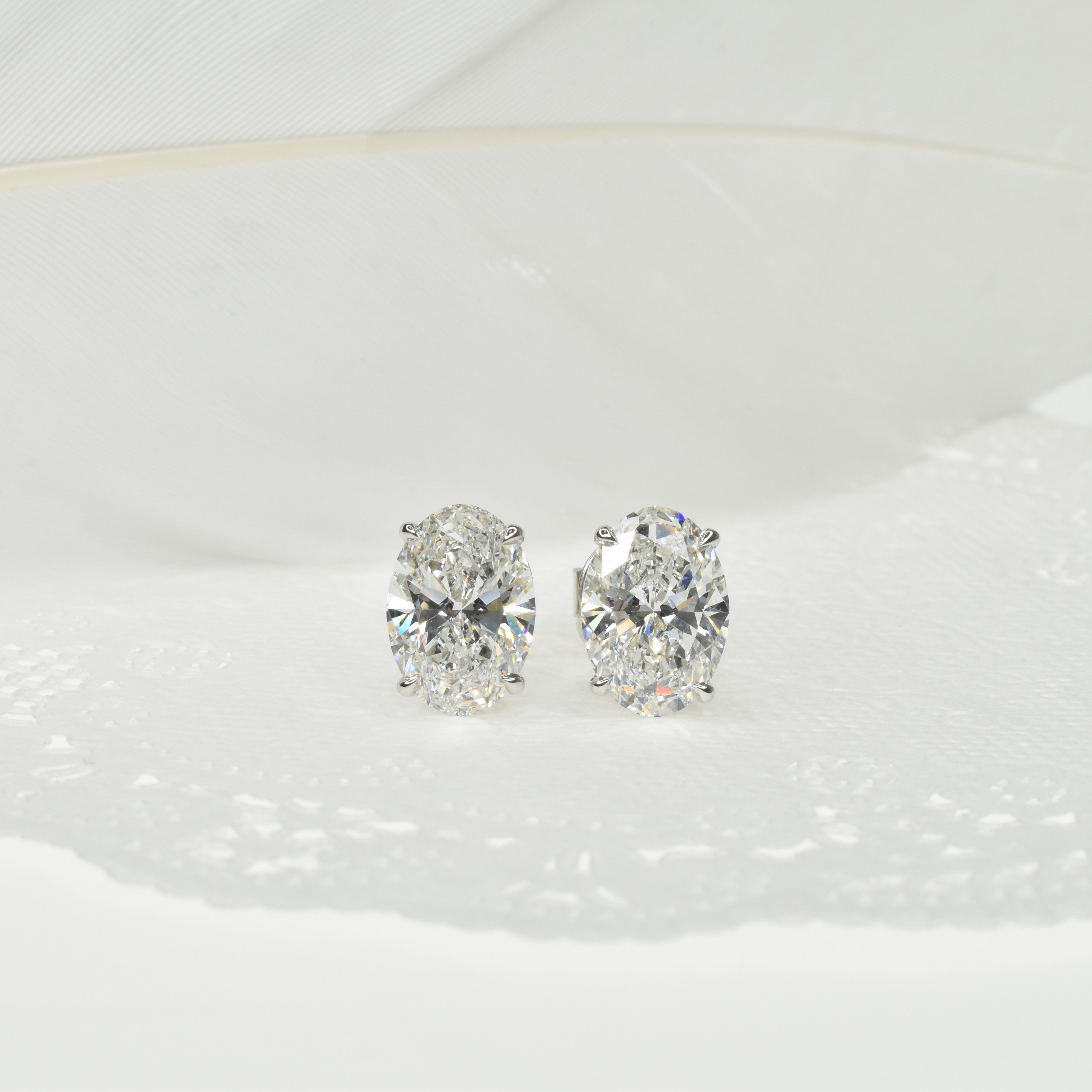 5ct Lab Grown Diamond Oval Earrings