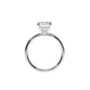 3ct Emerald Shape Lab Grown Diamond Ring with Under Halo